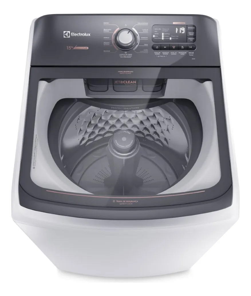 Máquina de Lavar Electrolux LEC15 Branca 15kg Premium Care com Cesto Inox Jet&Clean e Time Control É Boa
